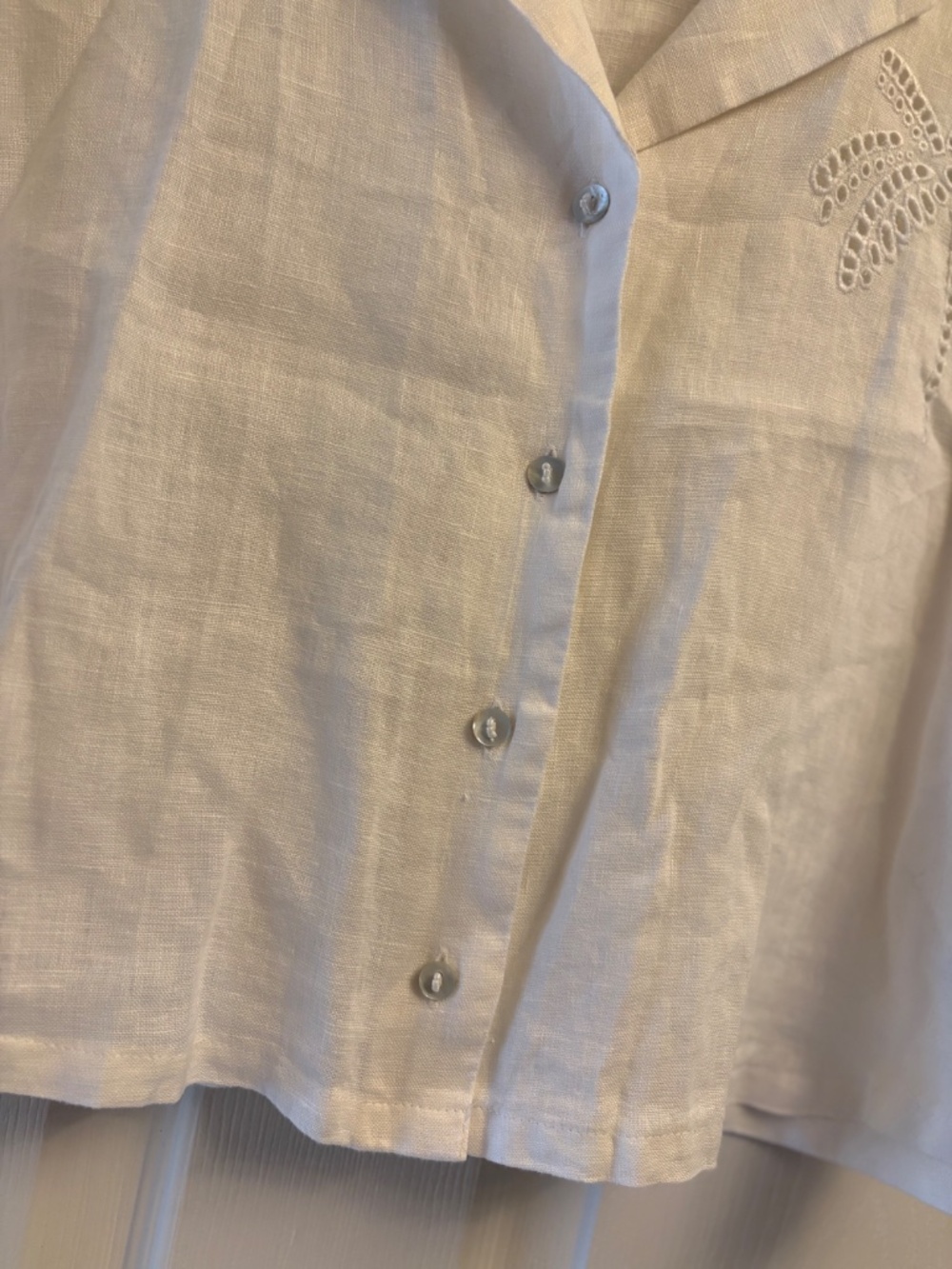Calypso St Barth Linen Button Down Short Sleeve Coastal Top - Picture 2 of 5